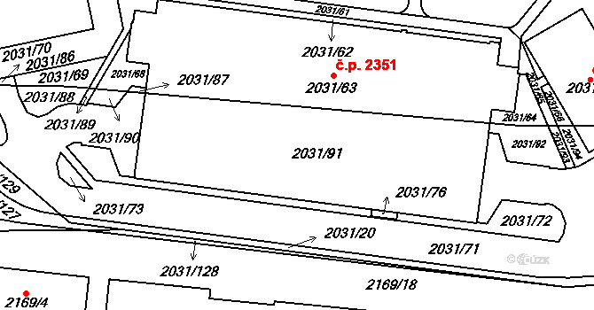Praha 40353711 na parcele st. 2031/91 v KÚ Horní Počernice, Katastrální mapa