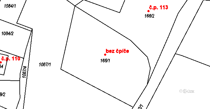 Hrádek nad Nisou 40836711 na parcele st. 166/1 v KÚ Oldřichov na Hranicích, Katastrální mapa