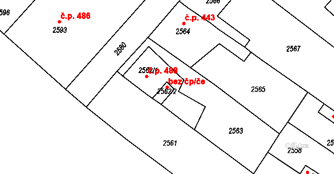 Řevnice 42902711 na parcele st. 2562/2 v KÚ Řevnice, Katastrální mapa