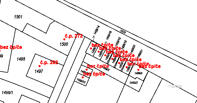 Skřečoň 1222, Bohumín na parcele st. 1489/4 v KÚ Skřečoň, Katastrální mapa