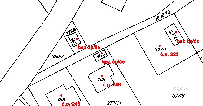 Bozkov 44707711 na parcele st. 410 v KÚ Bozkov, Katastrální mapa