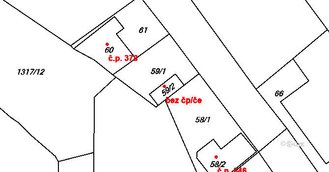 Proboštov 45109711 na parcele st. 59/2 v KÚ Proboštov u Teplic, Katastrální mapa