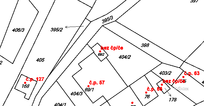 Humpolec 45274711 na parcele st. 69/2 v KÚ Světlice, Katastrální mapa