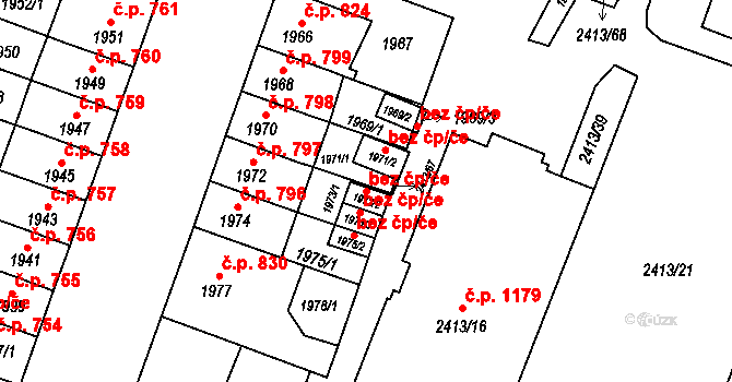 Plzeň 46530711 na parcele st. 1973/2 v KÚ Doubravka, Katastrální mapa