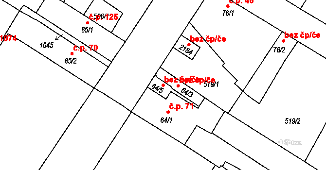 Sezimovo Ústí 47401711 na parcele st. 64/5 v KÚ Sezimovo Ústí, Katastrální mapa