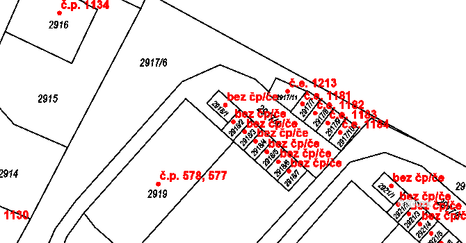 Děčín 47951711 na parcele st. 2918/2 v KÚ Podmokly, Katastrální mapa