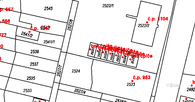 Moravská Třebová 48781711 na parcele st. 2522/4 v KÚ Moravská Třebová, Katastrální mapa