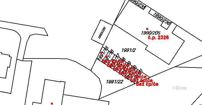 Boskovice 49704711 na parcele st. 1991/15 v KÚ Boskovice, Katastrální mapa