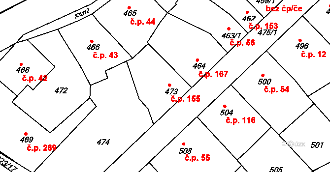 Vícemilice 155, Bučovice na parcele st. 473 v KÚ Vícemilice, Katastrální mapa