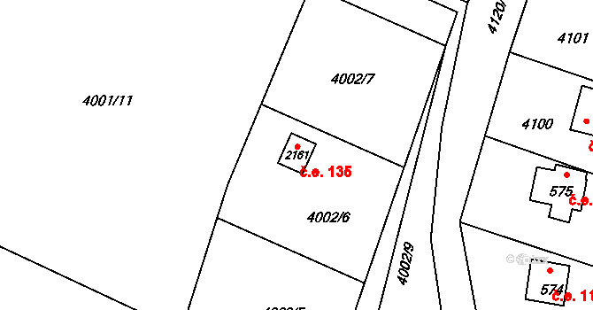 Chrást nad Sázavou 135, Týnec nad Sázavou na parcele st. 2161 v KÚ Týnec nad Sázavou, Katastrální mapa