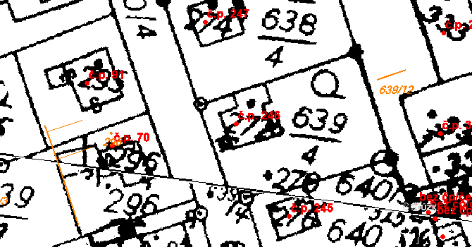 Hrochův Týnec 246 na parcele st. 272 v KÚ Hrochův Týnec, Katastrální mapa