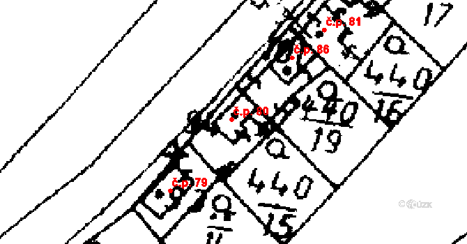Jemníky 80 na parcele st. 94 v KÚ Jemníky, Katastrální mapa
