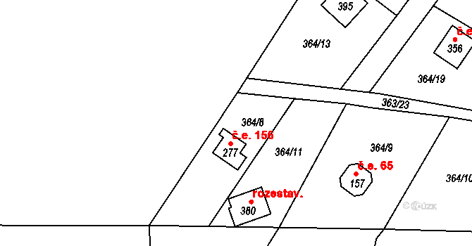 Bojanovice 156 na parcele st. 277 v KÚ Bojanovice, Katastrální mapa