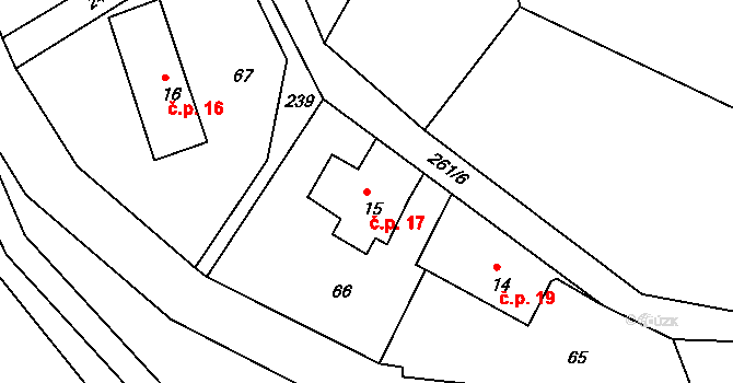 Maršov nad Metují 17, Velké Petrovice na parcele st. 15 v KÚ Maršov nad Metují, Katastrální mapa