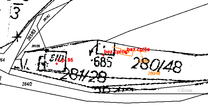 Jaroměřice 77956711 na parcele st. 685 v KÚ Jaroměřice, Katastrální mapa