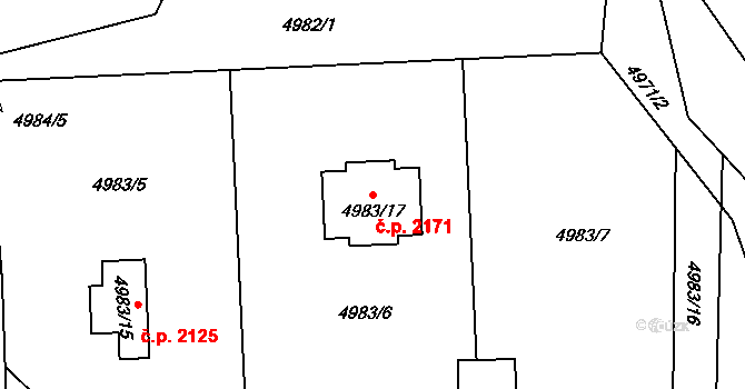 Rychvald 2171 na parcele st. 4983/17 v KÚ Rychvald, Katastrální mapa