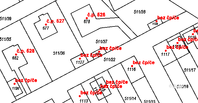 Kryry 92333711 na parcele st. 1128 v KÚ Kryry, Katastrální mapa
