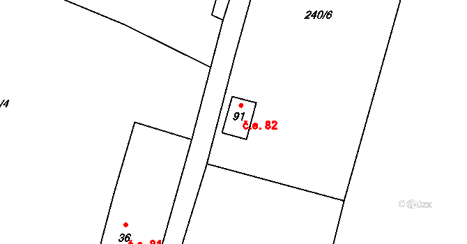 Čermná 82, Libouchec na parcele st. 91 v KÚ Čermná u Libouchce, Katastrální mapa