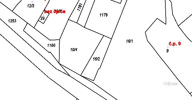 Rozněvice 14, Křelovice na parcele st. 10/4 v KÚ Rozněvice, Katastrální mapa