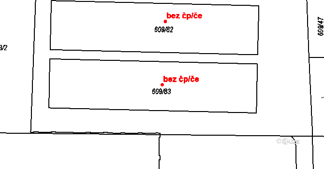 Holešov 103428712 na parcele st. 609/83 v KÚ Všetuly, Katastrální mapa