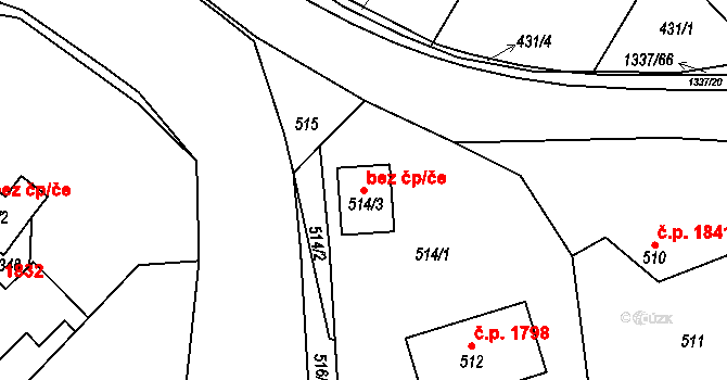 Rožnov pod Radhoštěm 105685712 na parcele st. 514/3 v KÚ Tylovice, Katastrální mapa