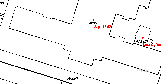 Jihlava 1347 na parcele st. 4285 v KÚ Jihlava, Katastrální mapa
