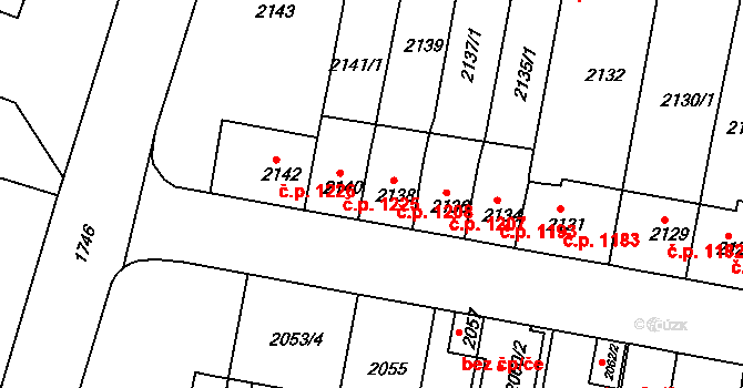Tachov 1208 na parcele st. 2138 v KÚ Tachov, Katastrální mapa