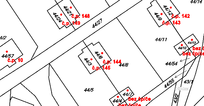 Kaceřov 144 na parcele st. 44/6 v KÚ Kaceřov u Kynšperka nad Ohří, Katastrální mapa