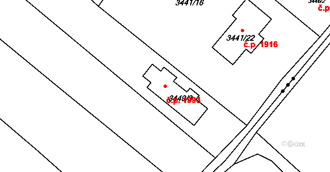 Hlučín 1993 na parcele st. 3449/3 v KÚ Hlučín, Katastrální mapa