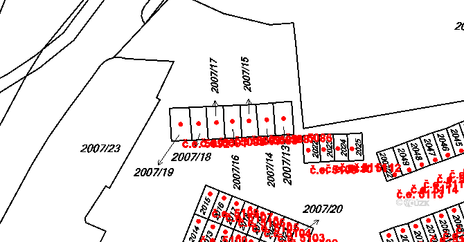 Kadaň 5089 na parcele st. 2007/16 v KÚ Kadaň, Katastrální mapa