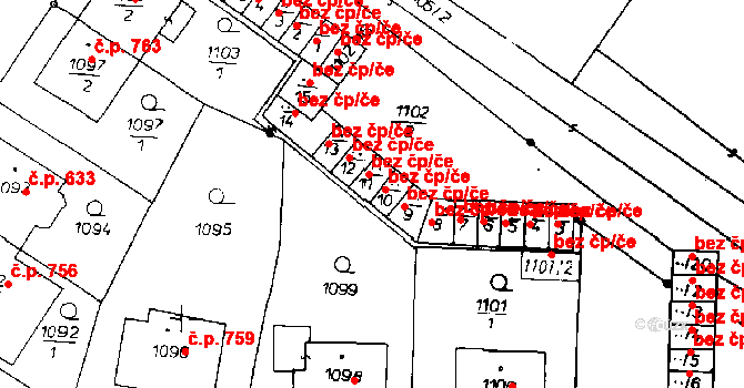 Poděbrady 41232712 na parcele st. 1102/11 v KÚ Poděbrady, Katastrální mapa
