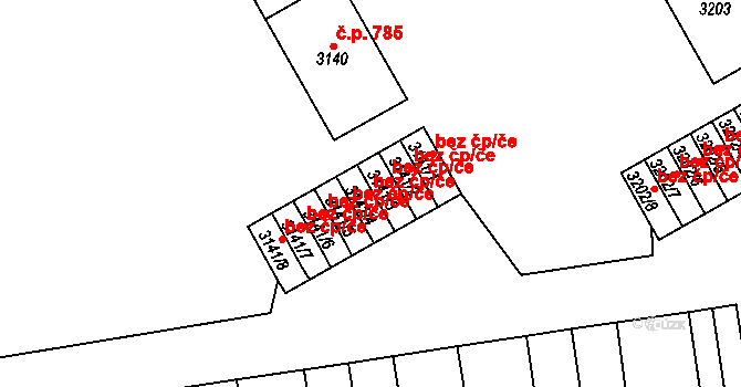 Třinec 41828712 na parcele st. 3141/4 v KÚ Lyžbice, Katastrální mapa