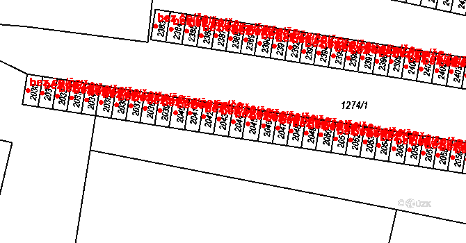Trutnov 42094712 na parcele st. 2044 v KÚ Trutnov, Katastrální mapa
