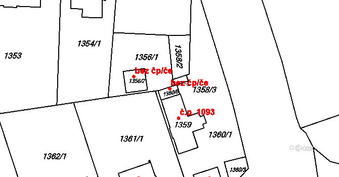 Teplice 42719712 na parcele st. 1360/5 v KÚ Teplice-Trnovany, Katastrální mapa