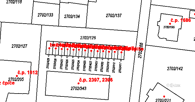 Opava 43778712 na parcele st. 2702/421 v KÚ Opava-Předměstí, Katastrální mapa