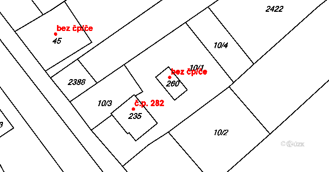 Jezeřany-Maršovice 44600712 na parcele st. 260 v KÚ Jezeřany, Katastrální mapa