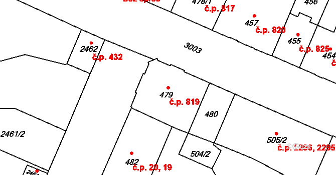 Předměstí 819, Opava na parcele st. 479 v KÚ Opava-Předměstí, Katastrální mapa