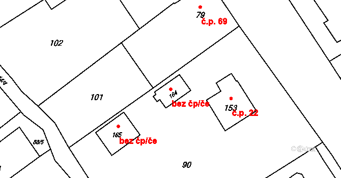 Brnířov 45213712 na parcele st. 164 v KÚ Brnířov, Katastrální mapa