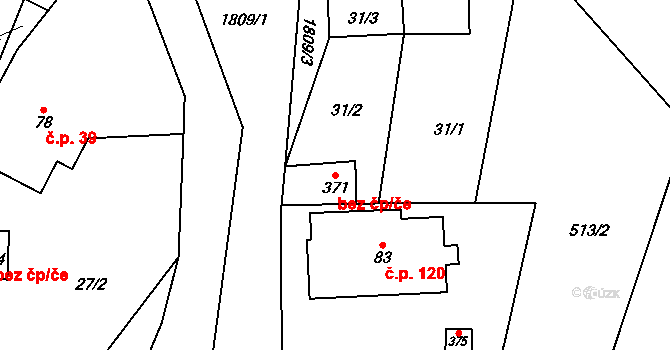 Libchavy 45433712 na parcele st. 371 v KÚ Dolní Libchavy, Katastrální mapa