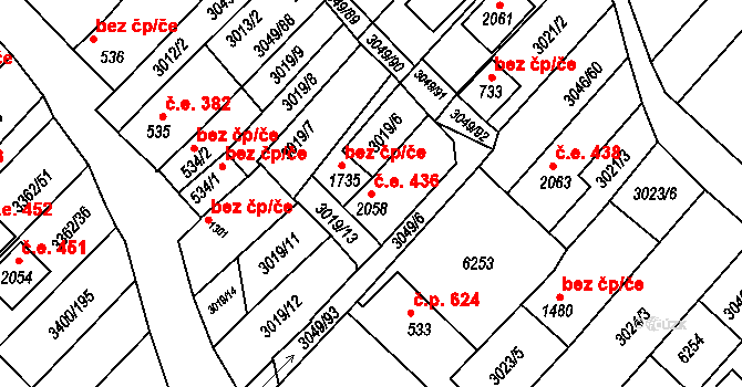 Velké Bílovice 47024712 na parcele st. 2058 v KÚ Velké Bílovice, Katastrální mapa