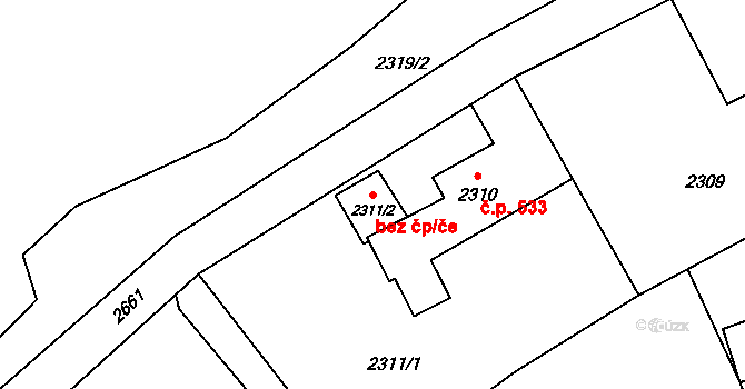 Havířov 95382712 na parcele st. 2311/2 v KÚ Prostřední Suchá, Katastrální mapa