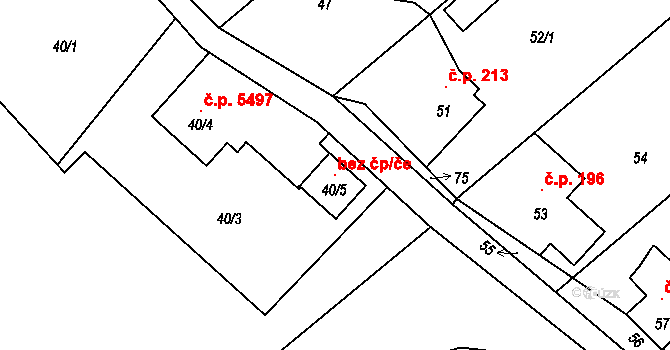 Jablonec nad Nisou 120001713 na parcele st. 40/5 v KÚ Proseč nad Nisou, Katastrální mapa