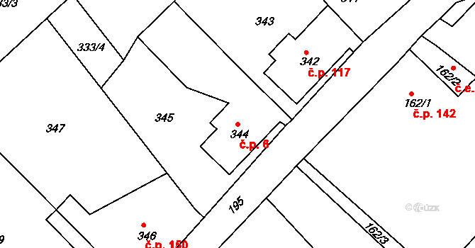 Loučná 6, Hrádek nad Nisou na parcele st. 344 v KÚ Loučná, Katastrální mapa