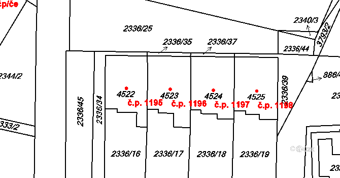 Žamberk 1196 na parcele st. 4523 v KÚ Žamberk, Katastrální mapa