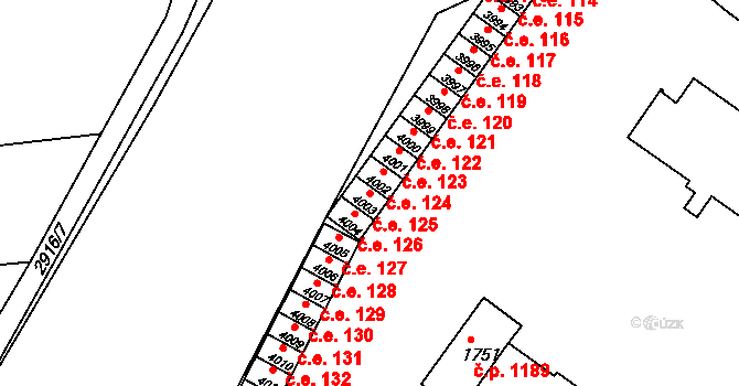 Kuřim 125 na parcele st. 4003 v KÚ Kuřim, Katastrální mapa