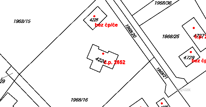 Rožnov pod Radhoštěm 2652 na parcele st. 4224 v KÚ Rožnov pod Radhoštěm, Katastrální mapa