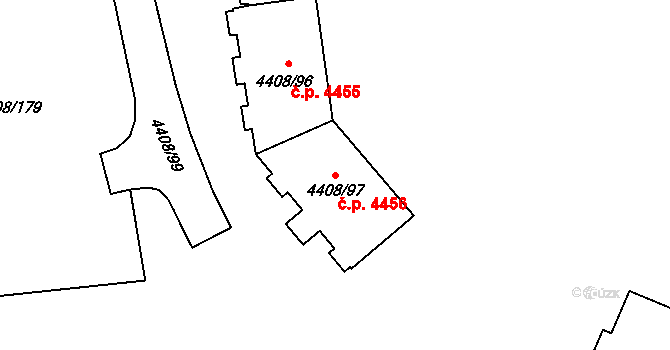 Poruba 4456, Ostrava na parcele st. 4408/97 v KÚ Poruba-sever, Katastrální mapa