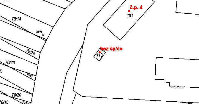 Ponědraž 43752713 na parcele st. 110 v KÚ Ponědraž, Katastrální mapa