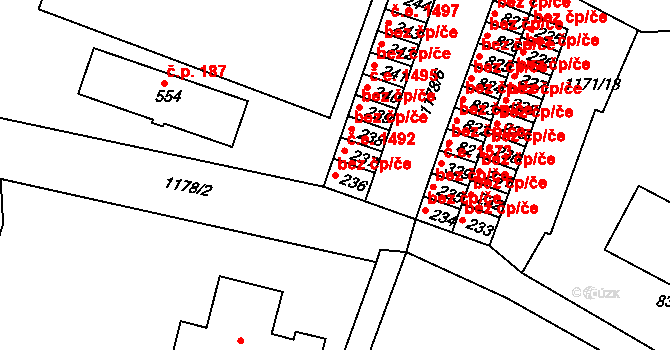 Jindřichův Hradec 48022713 na parcele st. 236 v KÚ Otín u Jindřichova Hradce, Katastrální mapa