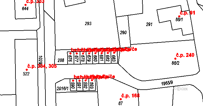 Svratouch 48259713 na parcele st. 681 v KÚ Svratouch, Katastrální mapa